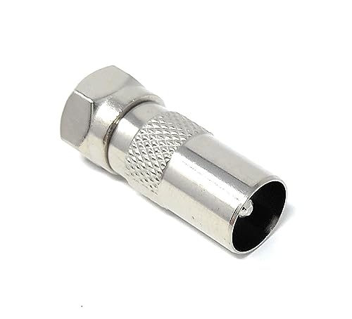 DRUT 1pcs F Type Male Plug to TV RF Male Male Freeview Aerial Antenna Cable Lead Adapter Converter (Silver)