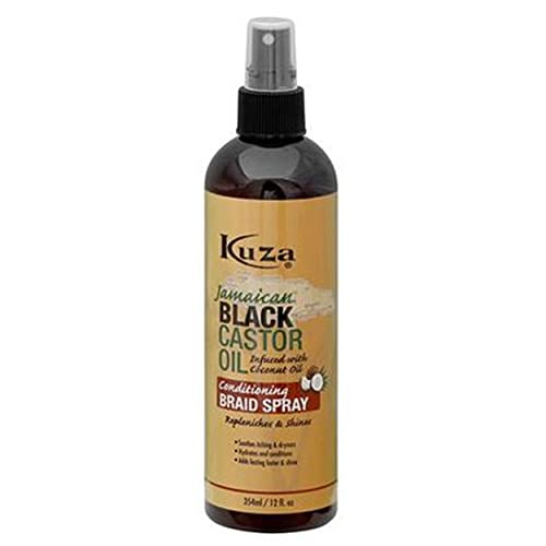 Kuza Black Castor Oil Conditioning Spray Braid Spray (12 Oz)
