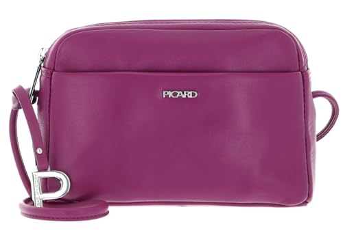 Bolso bandolera de piel fina Picard, bolso de hombro de alta gama fucsia púrpura