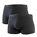 Produktbild HERMKO 908960 Herren Pant Retroshorts im 2er Pack mit Webbund aus Bio-Baumwolle/Elastan, Größe:D 7 = EU XL, Farbe:schwarz