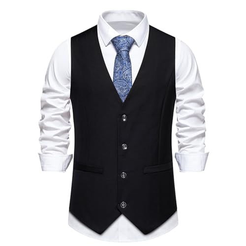 Cexiakong T-shirt à manches courtes pour homme - Col rond - Avec chemise - Gilet de costume - Cravate - Imprimé amusant - Pour fête - Loisirs - Mode -...