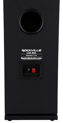 Image of Rockville Lux 654 Black Dual 6.5 inch 4-Ohm Home Audio Tower Speaker, 2-Pack