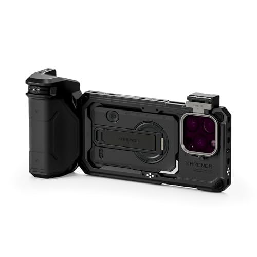 TILTA Khronos Phone Cage Compatible with iPhone 16 Pro Max with Focus PD Handle, Quick Release Filter Tray and Magnetic FSND Filter Handheld Kit - Black TK-IP16-PMA-B