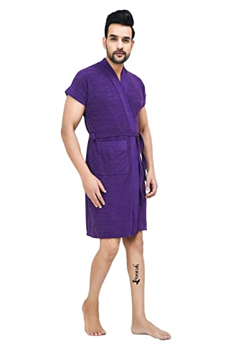 Image of Terry Bath robe For Men Fit Upto 42 inches Purple