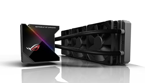 Asus ROG RYUJIN 360 Sistema di Raffreddamento per CPU All-In-One Liquid, Display OLED, Aura Sync RGB, Noctua Ippc 2000 Pwm, 3 Ventole di Raffreddamento da 120 mm, Nero - Immagine 2