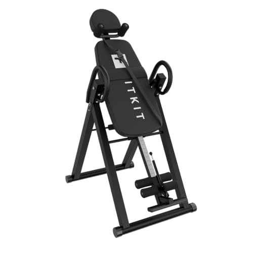 Image of Fitkit by Cult Inversion Table | 4 Adjustable Inversion Angles | 12-Level Height Adjustment | Ankle Locking System | Spine Decompression & Stretching Equipment | Foldable & Compact Home Fitness Tool