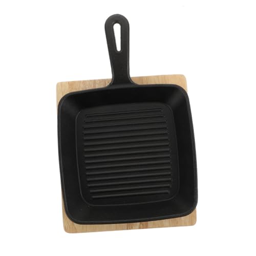 Alipis Padella Quadrata in Ghisa Per Friggere e Pancake Da Cucina Con Manico Resistente Al Caldo Facil Pulire Riporre