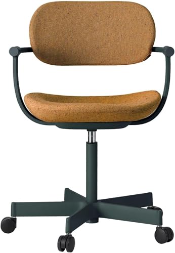 イトーキ バーテブラ03 公式ストアモデル (vertebra03)[ お客様組立品 ( かんたん組立 ) / 5本脚 本体:ダークグリーン CD張地:ディープイエロー 抵抗付ウレタン双輪キャスター / 柴田文江氏デザイン / 日本製 ] オフィスチェア デスクチェア ダイニングチェア KG825CDM1G1Y2C