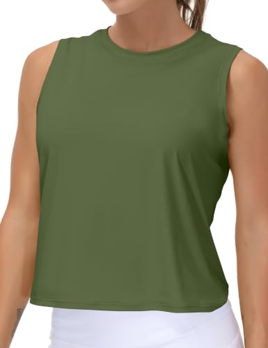 Image of THE GYM PEOPLE Women's Workout Tops in Ice Silk Quick Dry Sleeveless