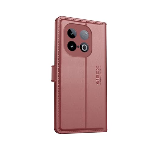 Image of AIBEX Compatible for iQOO Neo 10 5G Flip Cover Leather Finish with Magnatic Closure | Inside TPU with Card Pockets | Wallet Stand | Complete Protection Flip Case -Brown