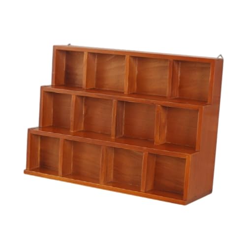 perfk Servitore di teiera Montato a Parete Porta in Legno Portatore di Legno Porta di Tazze da tè per Tazze Figurine da Collezione Bagno per la casa