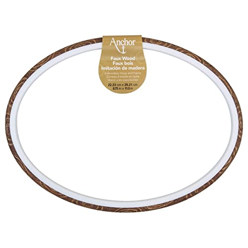 Anchor Faux Wood Oval Embroidery Hoop 12