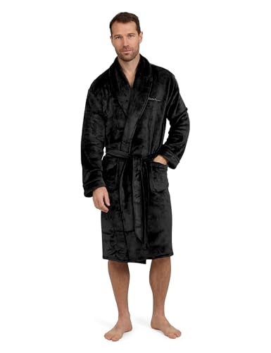 Eddie Bauer Mens Robe Plush Fuzzy & Fluffy Fleece Spa Robes for Men | Soft Warm Winter Bathrobe with Pockets & Belt