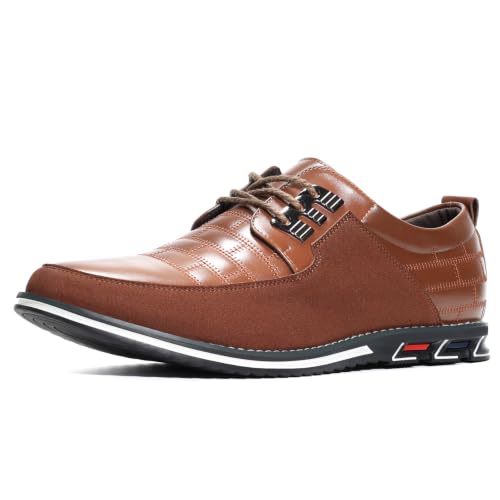 Image of Mens Dress Shoes Casual Business Oxford Derby Orthopedic Leather Shoes Simple Lace-up Walk Loafers Flats Shoes for Men