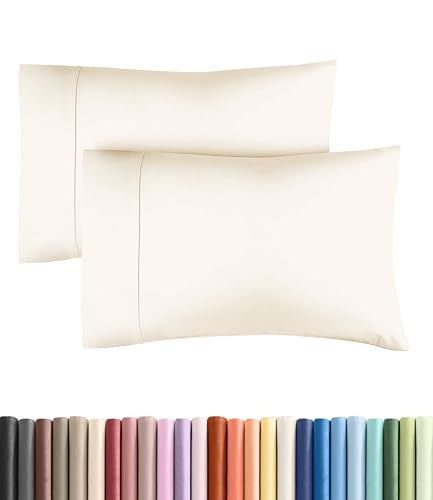 King Pillow Cases - 2 Pack Soft Pillowcase Covers - 20" x 40" (Off White)