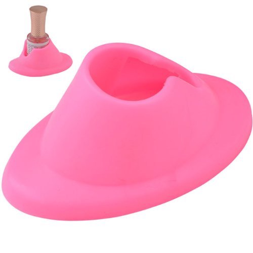 Top Plaza Pink Rubber Nail Art Tips Polish Varnish Bottle