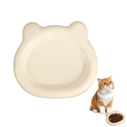 ARYIMYDP Gamelle Chat Anti-Renversement, Bol pour Chat Sans Fatigue pour les Moustaches, Gamelle Plate pour Chien et Chat, Pour Nourriture Humide ou Sèche, Idéale pour Chaton