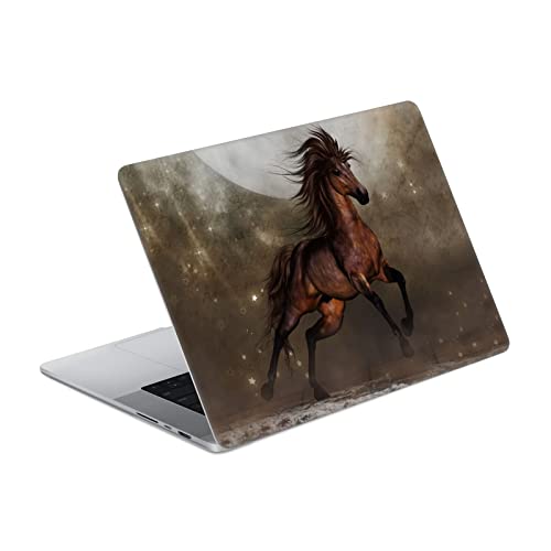 Autocollant MacBook Pro 16 A2485 Simone Gatterwe anti rayure protection vinyle Brun Chevaux