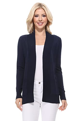 Image of YEMAK Women's Long Sleeve Open Front Knit Sweater Cardigan Shrug with Pocket (S-XL)
