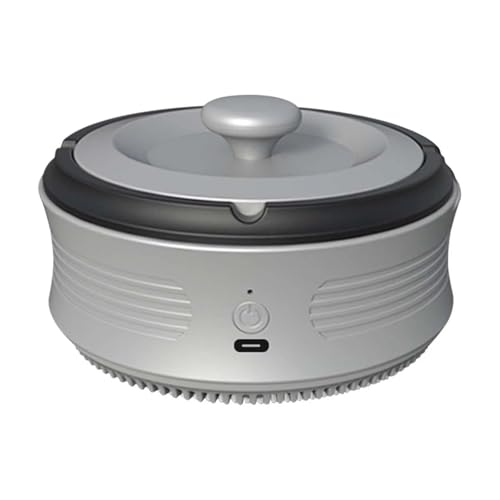 Cenicero purificador de aire 2 en 1, ceniceros sin humo para cigarrillos en interiores, cenicero sin humo con tapa para el hogar, cenicero de purificación inteligente recargable por USB para oficina