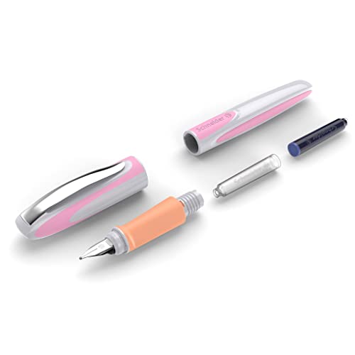Image of Schneider Ray 168211 Fountain Pen Right-Handed with Standard Ink Cartridge Royal Blue Flora
