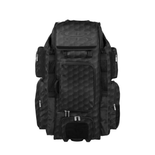 Boombah Superpack XL Rolling Bat Bag - Telescopic Handle - Holds 8 Bats - Wheeled Version - 3DHC Black