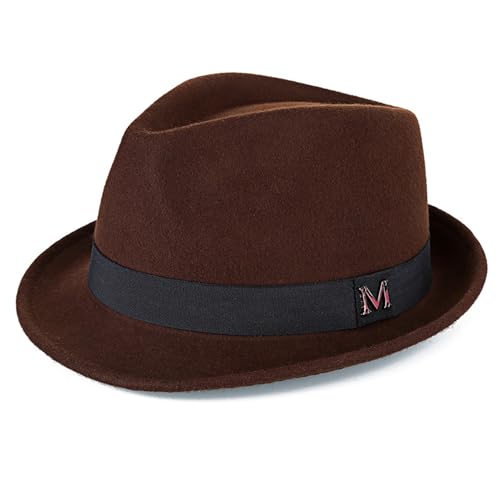 Image of FREEBIRD99 100% Wool Felt Panama Fedora Hat Short Brim Trilby Flat Hat for Men Women