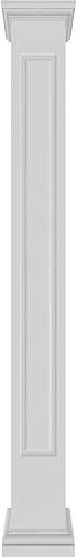 Miniatura 10 de Ekena Millwork CC1208ENRMIMI Craftsman Kit de columna de PVC cuadrado clásico no cónico con panel elevado de PVC, capital de misión y base de