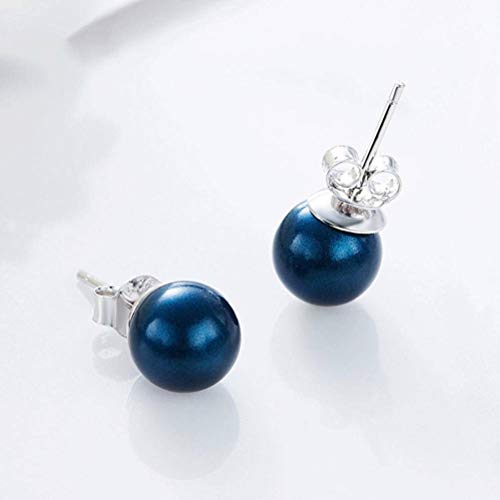 Boucles d'oreilles S925 en argent bleu au design coréen élégant et raffiné