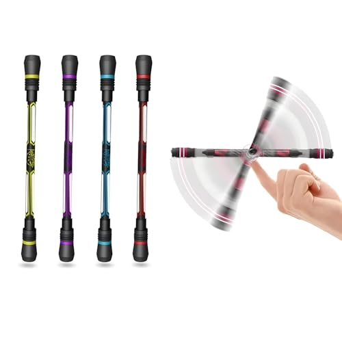 Image of 4Pcs Spinning Pen Mod Set, Rotatable Finger Spinner Rollerball Pens with Non-Slip Weighted Design, Black Ink Writing Pens for Kids, Teens & Students