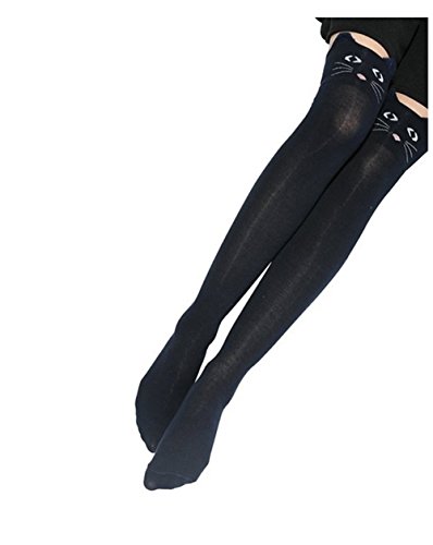 Image of Women Cute 3d Cartoon Animal Pattern Thigh Stockings Over Knee High Socks