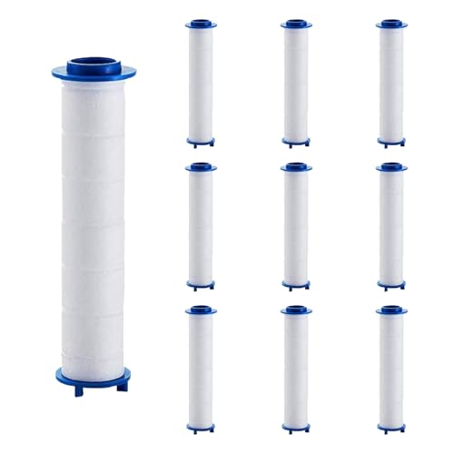 10 filtros para cabezal de ducha, 10,5 cm x 2,5 cm, de algodón PP, filtro para la eliminación de residuos de cloro y cartucho de sedimentos, núcleo de agua limpio universal