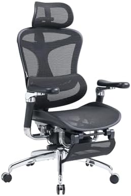 （22:00時点） SIHOO Doro C500 オフィスチェア 椅子 デスクチェア【フットレスト付き】人間工学 チェア テレワーク 疲れない 人体工学椅 メッシュチェア 6D連動アームレスト 4段階調整S字背もたれ 自動適応ランバーサポート 3Dヘッドレスト 約135度リクライニング 耐荷重135KG ブラック