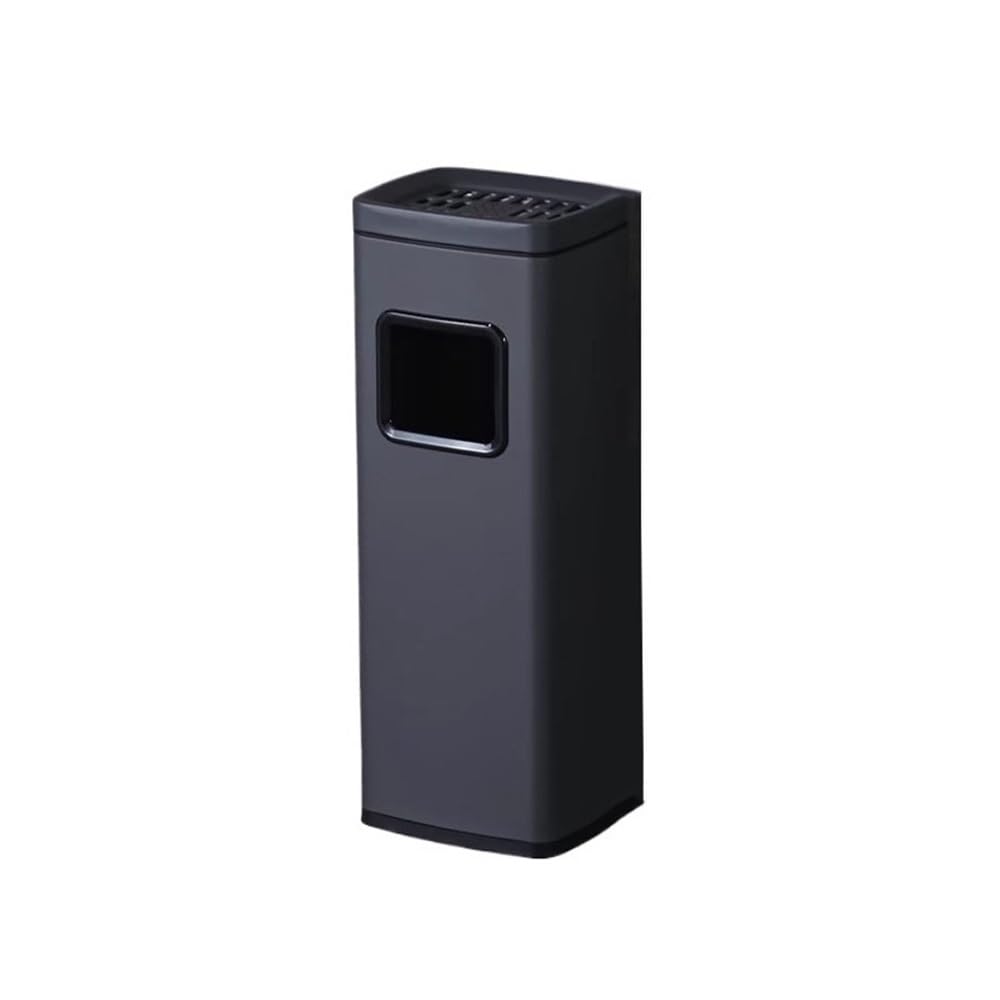 OLSKFUH Outdoor Ashtray Indoor Outdoor Vertical Stainless Steel Ash Pillar Smoking Area Trash Can Soot Column Trash Can,Black