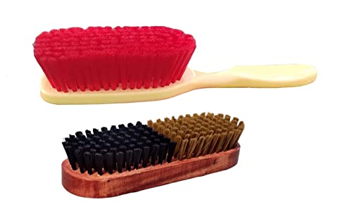 Antiter Combo of Multipurpose Soft Bristle Cloth Cleaning Brush/ 2 in 1 Black and Brown Shoe Polish Brush Nylon Wet Brush (Red, Black/Brown, 2 Units) (B0BNG5XQJ1) Amazon Price History, Amazon Price Tracker