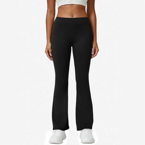Flare Leggings for Women with Pockets Cargo Yoga Pants Black - image 4