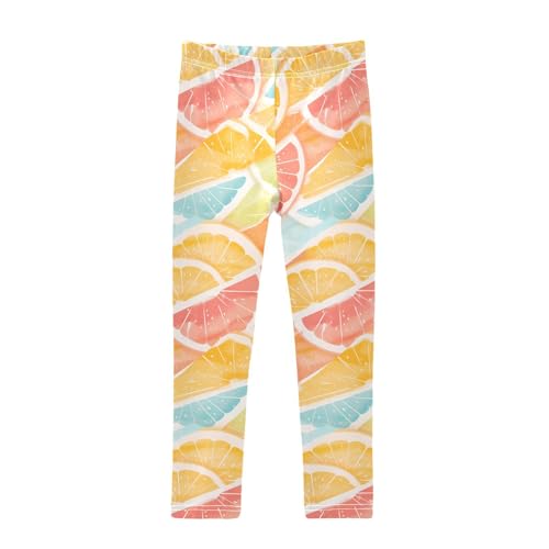 KLL Citrus Floral Colorful Lemons Toddler Girls' Legging Stretchy High Waisted Workout Pants Running