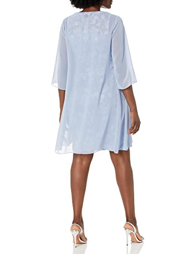 Image of Alex Evenings Women's Short Embroidered Dress with Illusion Jacket