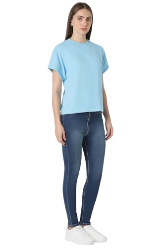 Image of Van Heusen Women's Cotton Regular Fit Half Sleeve Crew Neck Casual Regular Comfort Fit T-Shirt