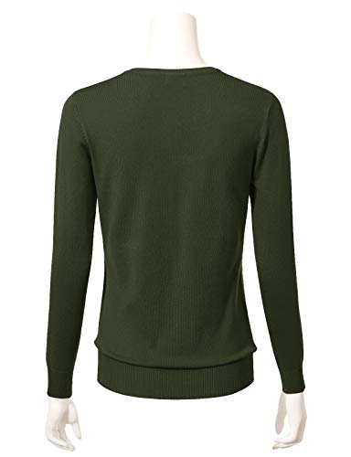 Image of Allsense Women's Long-Sleeve Crewneck Cardigan | Classic Button Down Sweater, Soft Fine Knit, Lightweight
