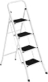Simpli-Magic Step Ladder, 4 Step Stool Ergonomic Folding Step Stool with Wide Anti-Slip Pedal Sturdy Step Stool for Adults Multi-Use for Household, Kitchen?Office Step Ladder Stool (4 Step - White)