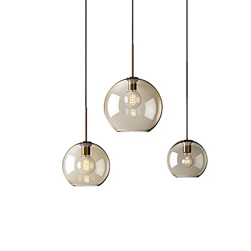 Plafonnier LED moderne en métal et verre pour éclairage de bar et salon