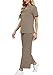 2 Piece Set for Women Fall Fashion 2025 Cruise Outfits Vacation Fashion Lounge Sets Short Sleeve Matching Sets Women Clothing Wide Leg Crop Pants Set Travel Airport Sweat Set Chocolate Brown S