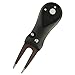 PINMEI Foldable Golf Divot Tool with Golf Ball Marker (Plastic Black)
