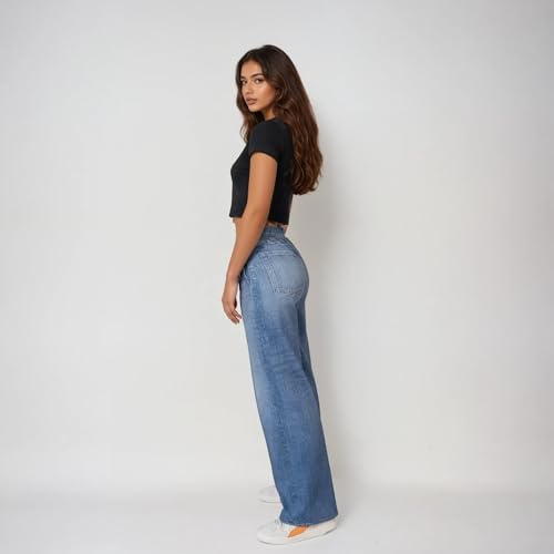 dash & blue Mirage Denim Wide Leg - Indigo Wash2