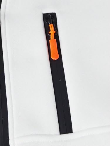 MakeMeChic Men's Zip Up Sports Hoodie Tops Long Sleeve Plain Athletic Sweatshirts4