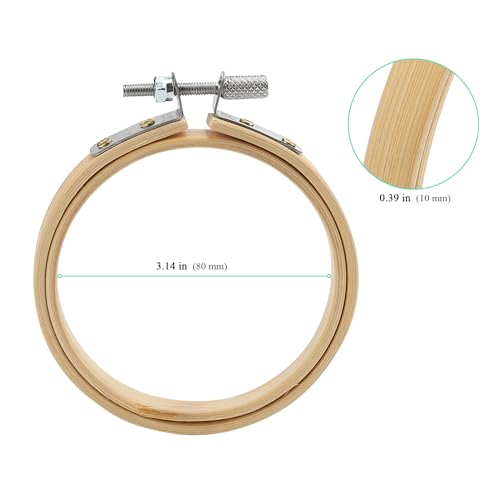 Image of SENJEOK 20Pcs 3 Inch Bamboo Embroidery Hoop, Bamboo Circle Cross Stitch Hoop Ring for Craft Sewing, DIY Project, Decoration