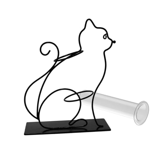 TOYANDONA Jarrón De Hierro Decorativo Florero De Vidrio con Diseño Floral Mesero De Hierro