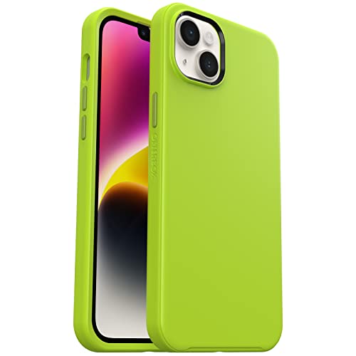 OtterBox iPhone 14 Plus Symmetry Series+ Case - LIME ALL YOURS (Green), ultra-sleek, snaps to MagSafe, raised edges protect camera & screen - image 1