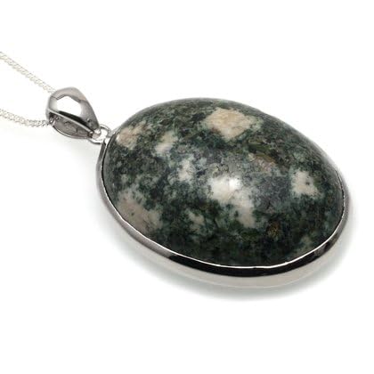 CrystalAge Preseli Bluestone & Silver Pendant ~41mm